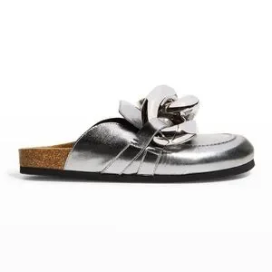 [美品]JW ANDERSON chain leather mule 36 $750 JW Anderson Women's Brown Leather Chain Mule Loafers